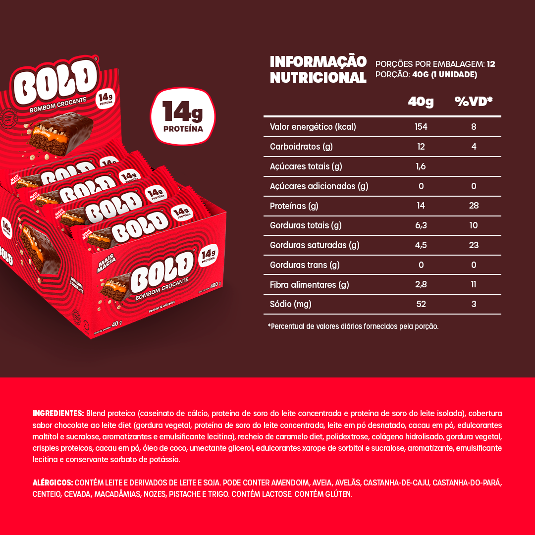 BOLD BOMBOM CROCANTE 40g