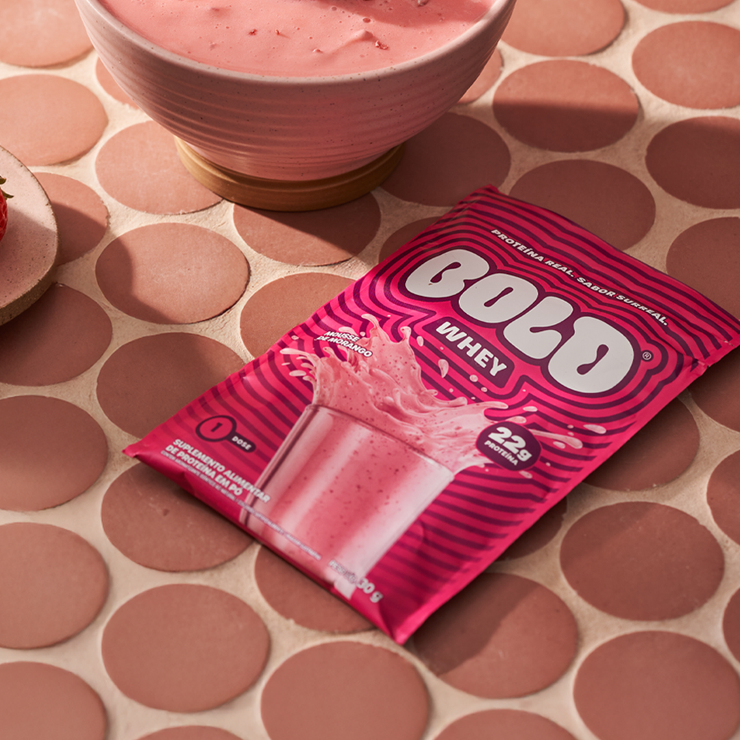 KIT 10 SACHÊS BOLD WHEY MOUSSE DE MORANGO (30g/Un)