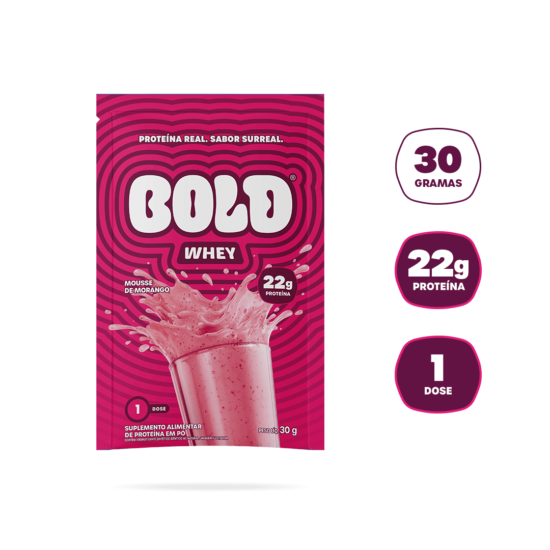 BOLD WHEY MOUSSE DE MORANGO - SACHÊ (30g)